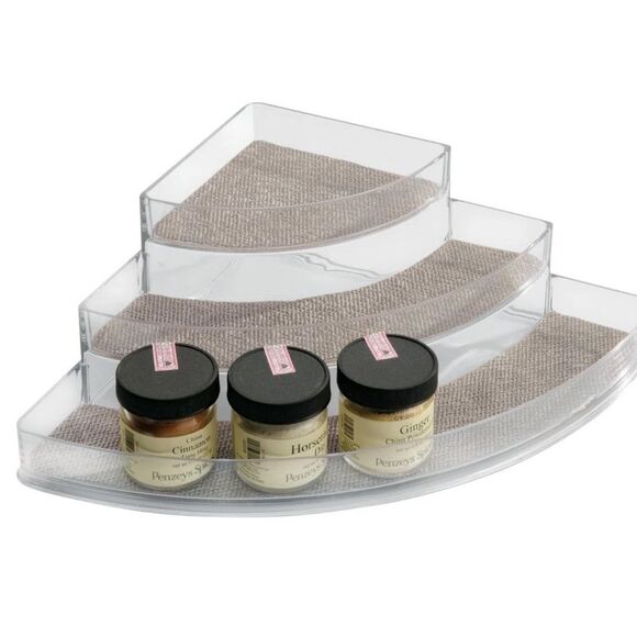 Twillo 3-Tier Stadium Corner Spice Rack in Metallico/Clear - Picture 4 of 15